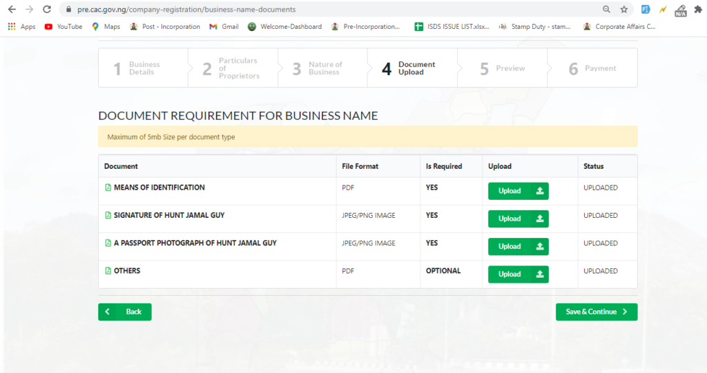 CAC Business Name Registration