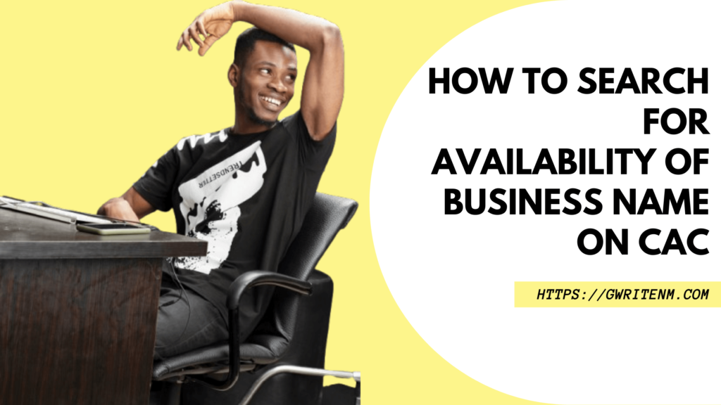 how to search for availability of business name on cac